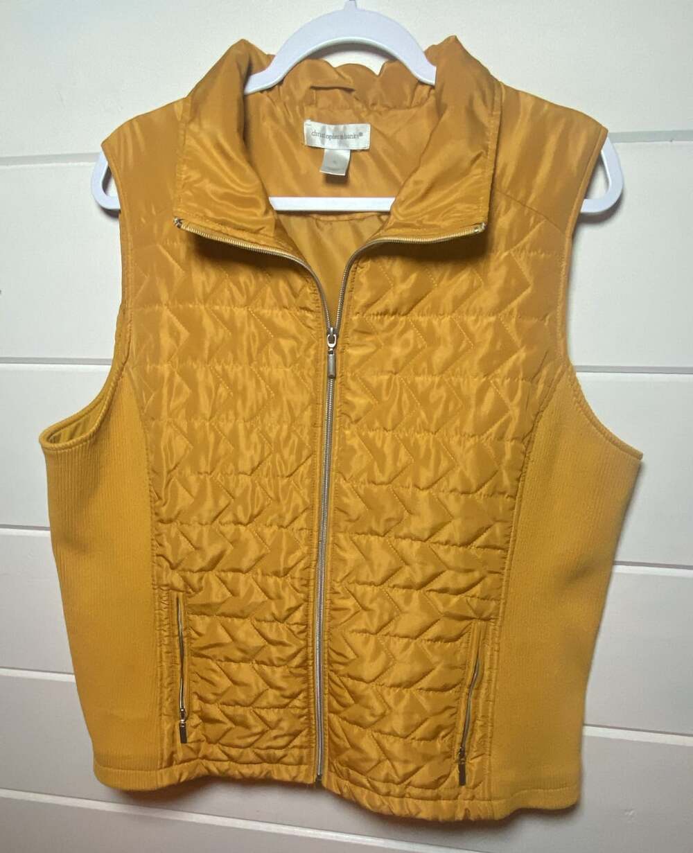 Puffer vest, Christopher & Banks Size XL Yellow
